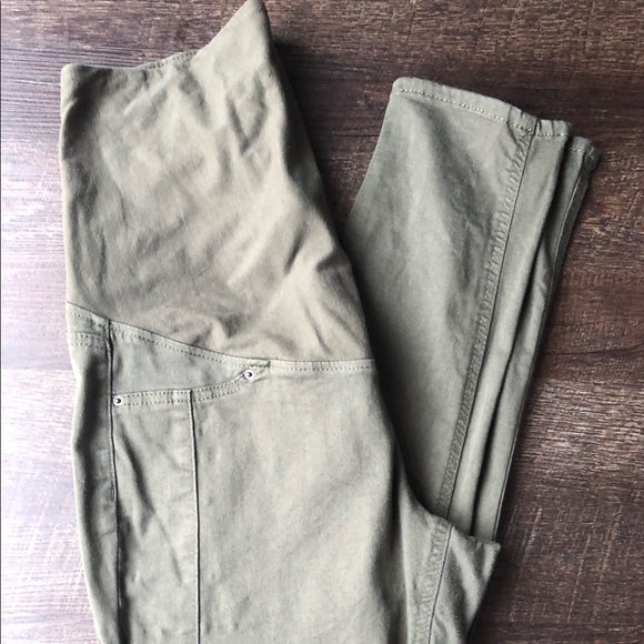 Army green Maternity Moto jegging pants 8 10 - Picture 5 of 5
